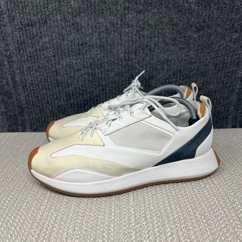 Wolf & Shepherd Marathon Trainer White Cream Leather Shoes Sneakers Mens 10 US - Picture 3 of 8